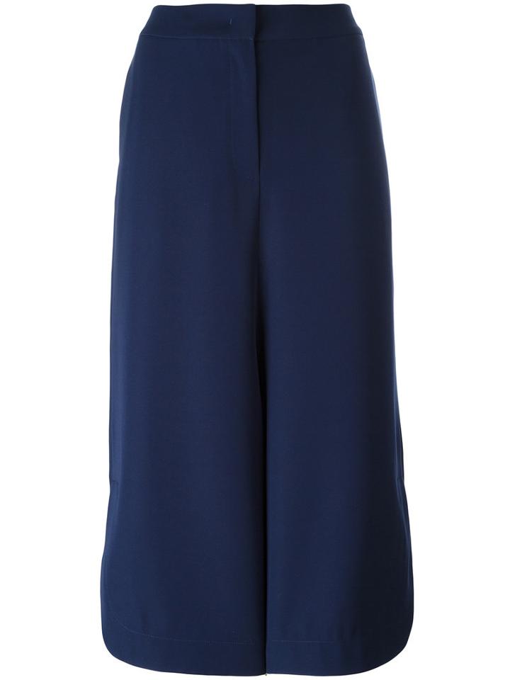 Armani Collezioni Cropped Palazzo Pants, Size: 44, Blue, Polyester