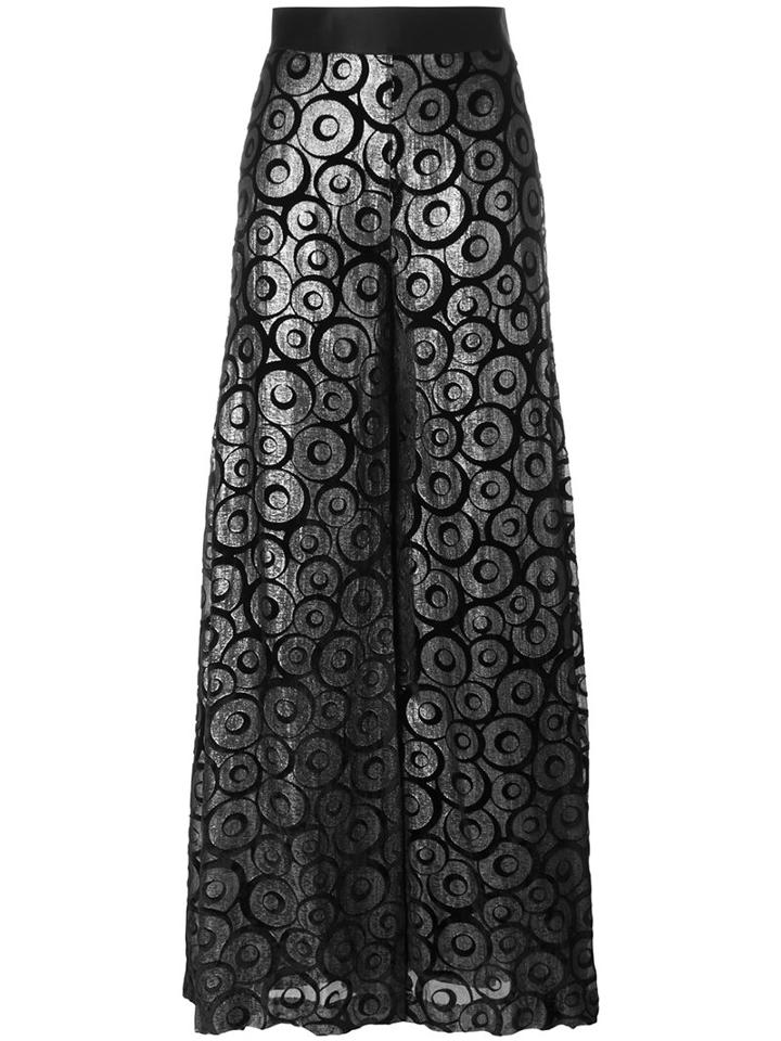 Opening Ceremony Metallic (grey) Circle Palazzo Pants, Women's, Size: 4, Silk/lurex/polyester/viscose