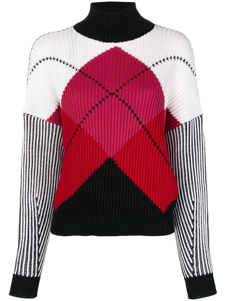 Sport Max Code Diamond Pattern Jumper - Red
