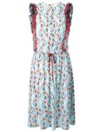 I'm Isola Marras Floral Print Drawstring Dress, Women's, Size: 40, Blue, Polyester/polyamide