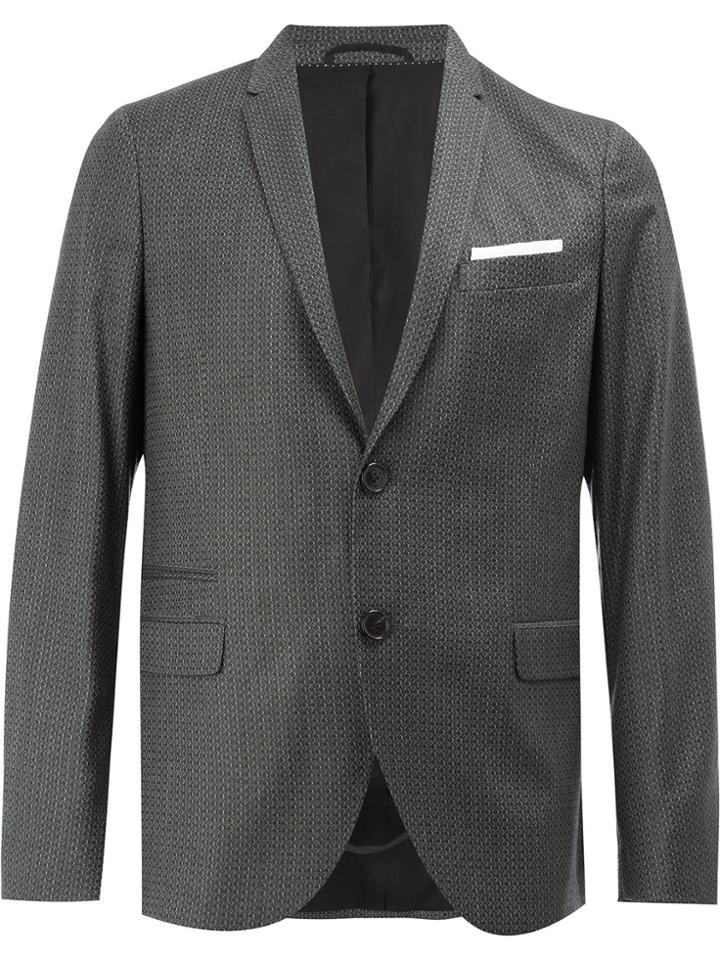 Neil Barrett Pattern Detailed Blazer - Grey