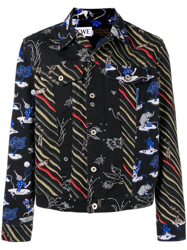 Loewe Printed Denim Jacket - Black