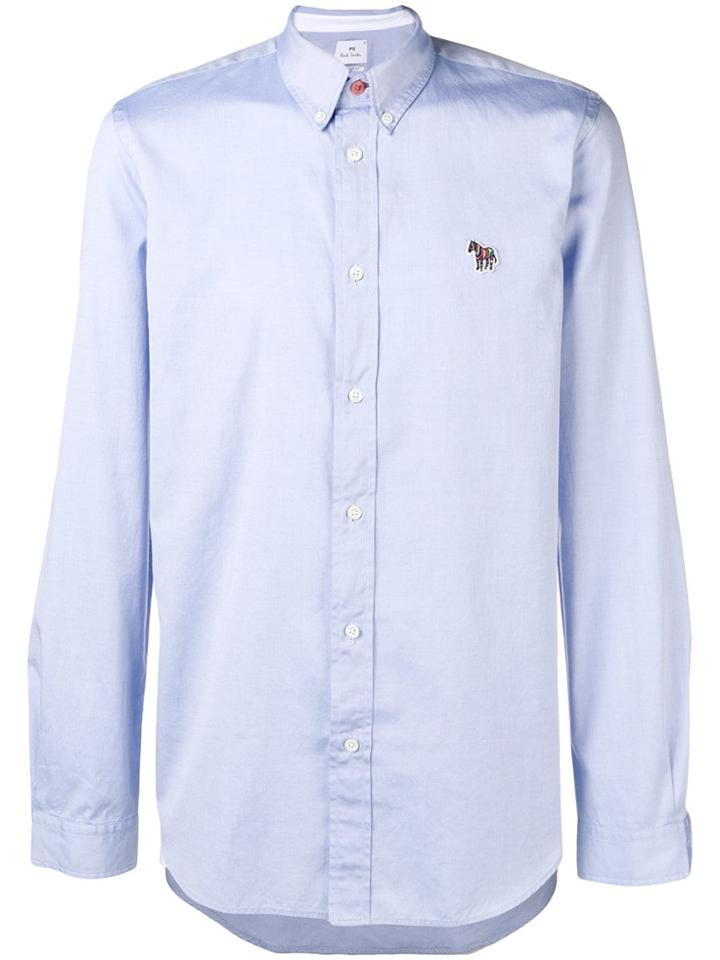 Ps By Paul Smith Zebra Patch Button-down Shirt - Blue