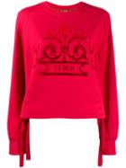 Fendi Logo Print Sweatshirt - Red