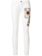 Dolce & Gabbana Poker Cards Embellished Jeans - White