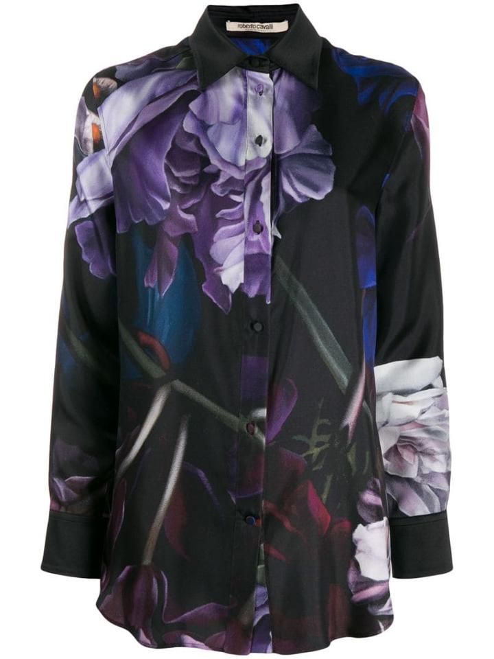 Roberto Cavalli Floral Graphic Print Shirt - Black