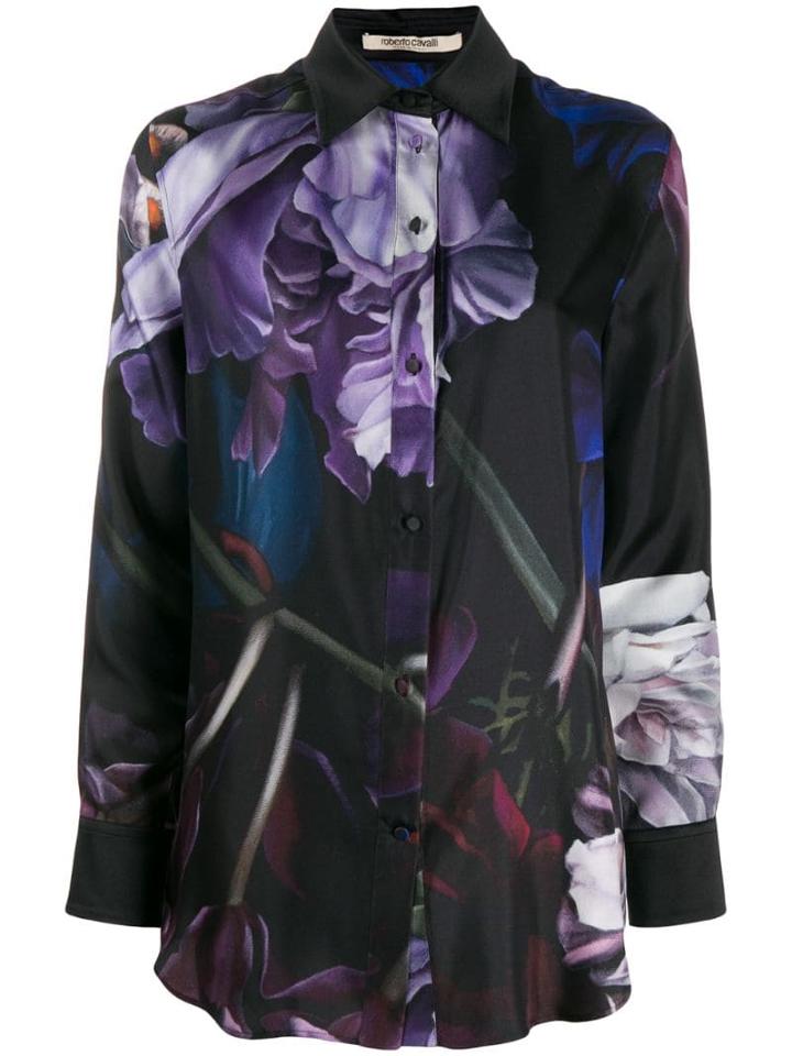 Roberto Cavalli Floral Graphic Print Shirt - Black