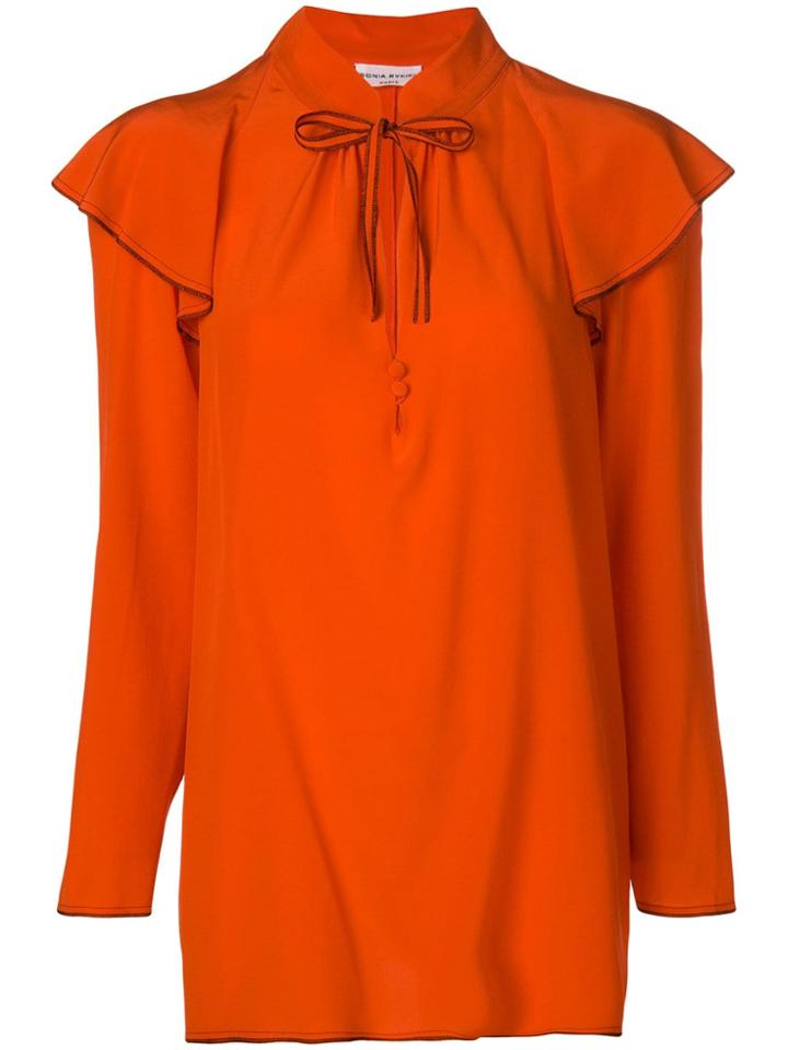 Sonia Rykiel Ruffle Neck Blouse - Orange