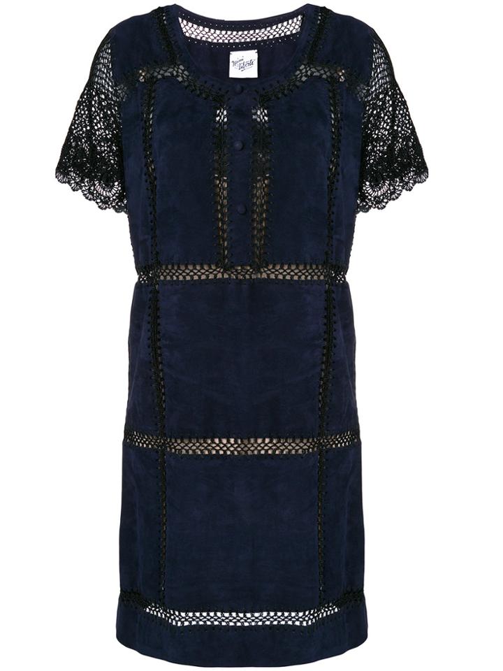 Michel Klein Net Panelled Mini Dress - Blue