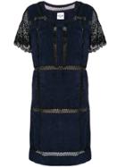 Michel Klein Net Panelled Mini Dress - Blue