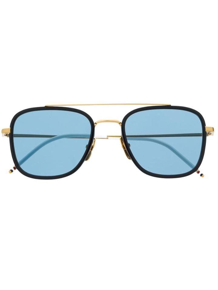 Thom Browne Eyewear Square Aviator Sunglasses - Gold