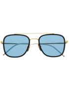 Thom Browne Eyewear Square Aviator Sunglasses - Gold