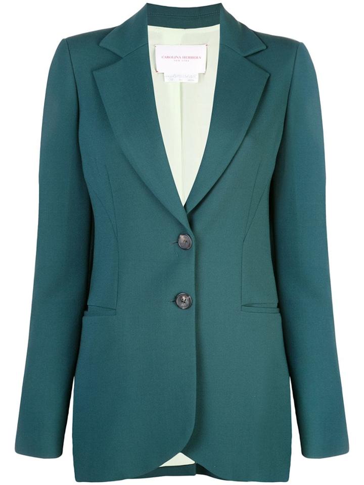 Carolina Herrera Longline Suit Jacket - Green