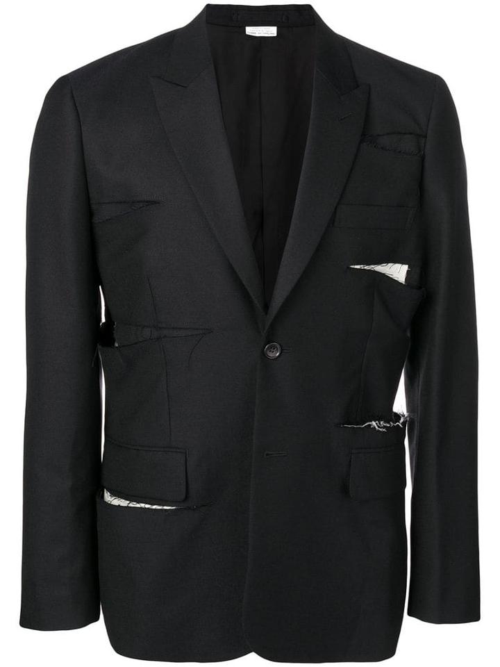 Comme Des Garçons Homme Plus Slash Cut Blazer - Blue
