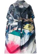 Marios Printed Oversized Coat - Multicolour