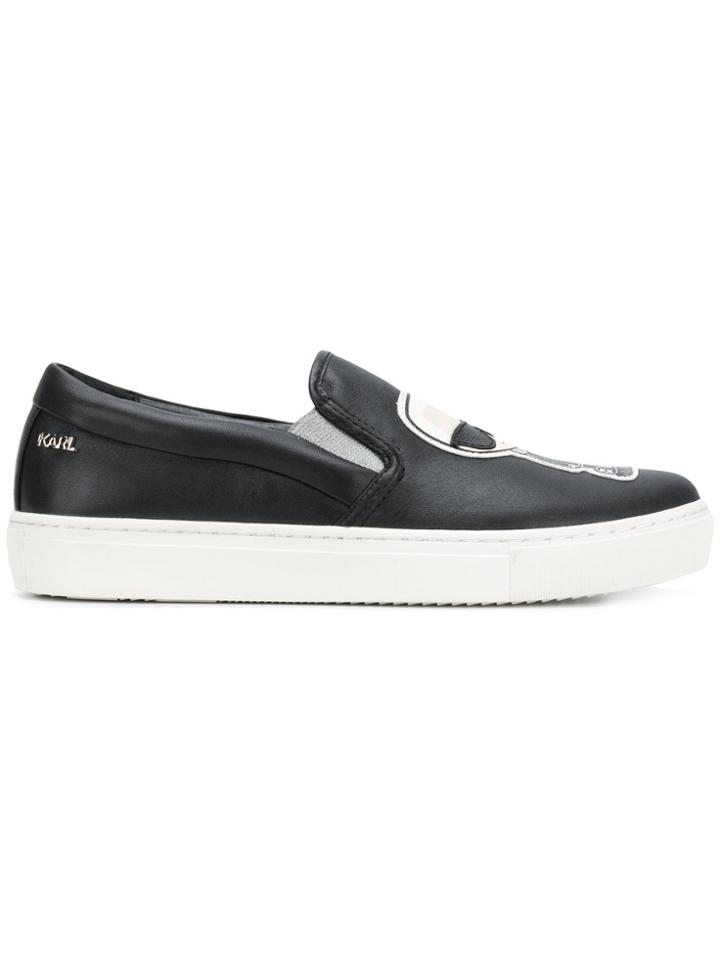 Karl Lagerfeld Nyc Slip On Sneakers - Black