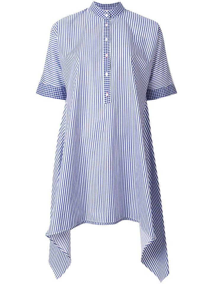 Mariuccia Striped Shirt Dress - Blue