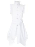 Andrea Bogosian Plis Ruffle Trim Dress - White