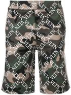 Valentino Vltn Camouflage Print Bermuda Shorts - Green