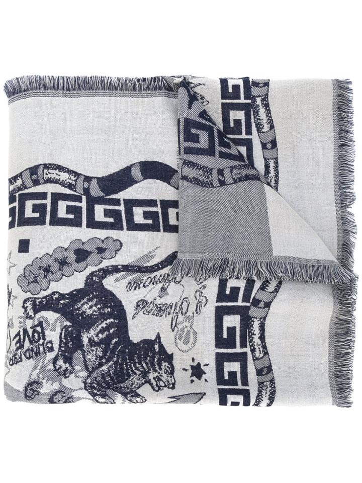 Gucci Printed Scarf - Black