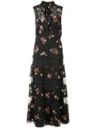 Red Valentino - Sheer Floral Dress - Women - Silk/spandex/elastane - 42, Black, Silk/spandex/elastane