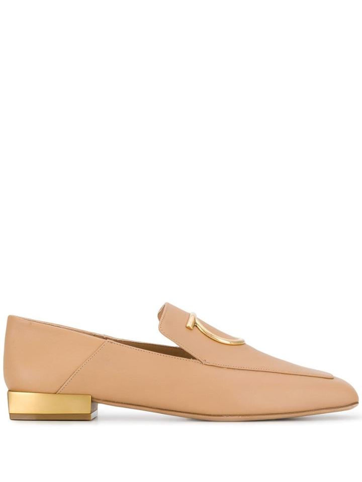 Salvatore Ferragamo Gancio Embellished Loafers - Neutrals