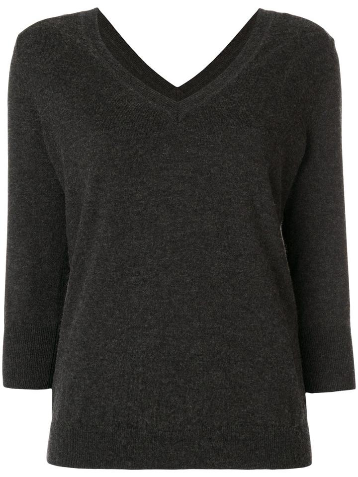 Isabel Marant Étoile - V Neck V Back Sweater - Women - Cotton/wool - 40, Grey, Cotton/wool