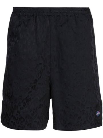 Childs Leopard Textured Elasticated Shorts - Black