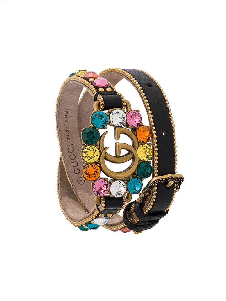 Gucci Double G Crystal Bracelet - Black