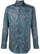 Etro Paisley Print Spread Collar Shirt - Blue