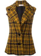 Marni Three-dimensional Checked Sleeveless Jacket