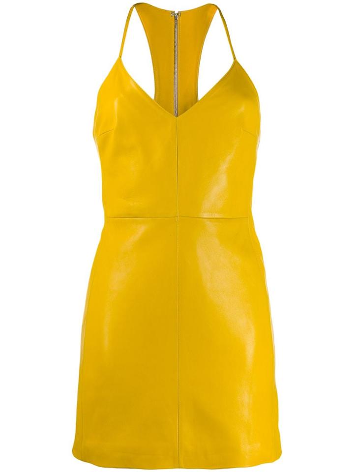 Manokhi Leather Mini Dress - Yellow