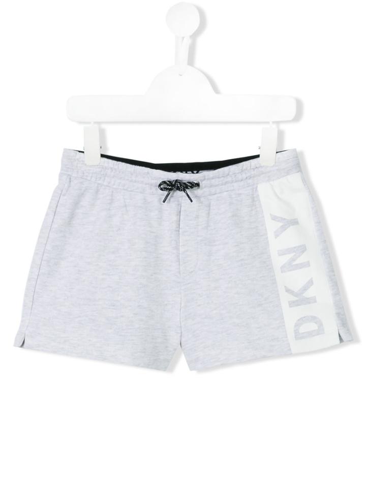 Dkny Kids - Logo Print Shorts - Kids - Cotton/polyester/viscose - 16 Yrs, Girl's, Grey