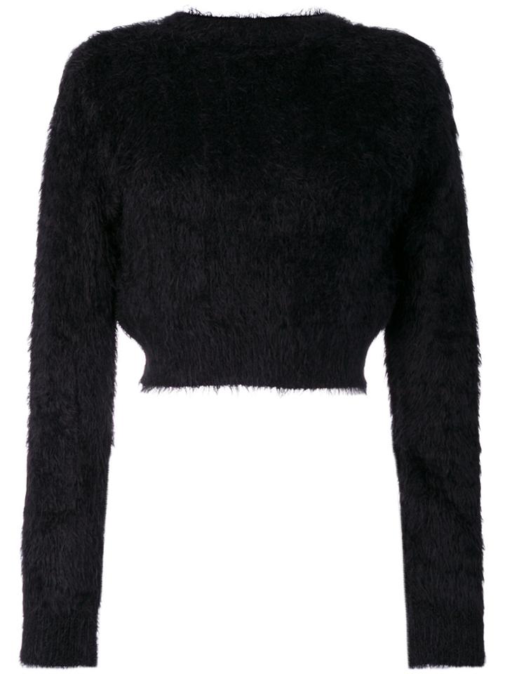 Faith Connexion Textured Cropped Sweater - Black