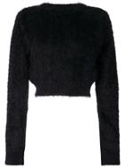 Faith Connexion Textured Cropped Sweater - Black