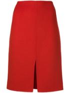 Odeeh Slit Front Midi Skirt - Red