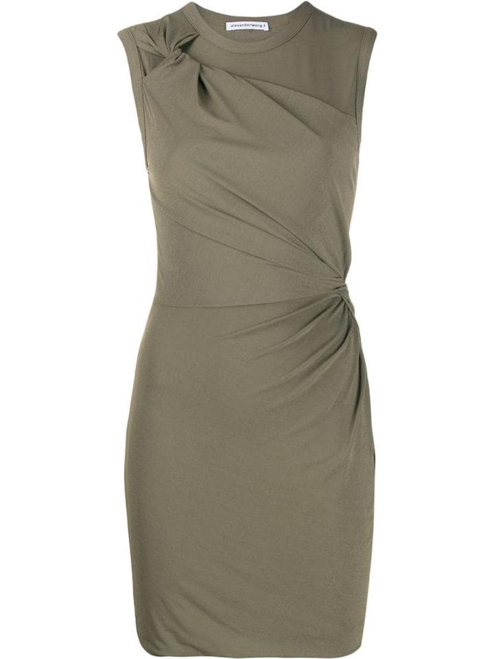 Alexander Wang Twisted Crepe Mini Dress - Green