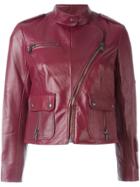 Marc Jacobs Cropped Biker Jacket - Red