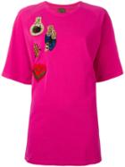Mr & Mrs Italy Multi Patch T-shirt, Women's, Size: 38, Pink/purple, Cotton