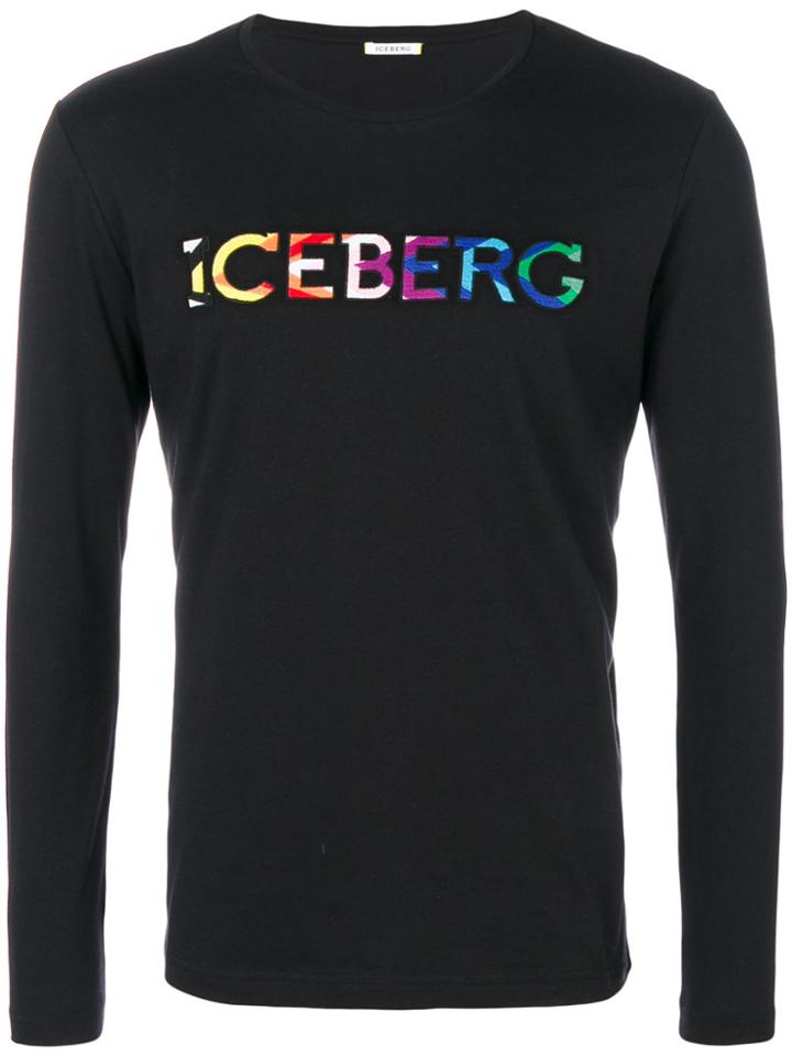 Iceberg Rainbow Colour Logo T-shirt - Black