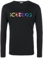 Iceberg Rainbow Colour Logo T-shirt - Black
