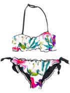 Mc2 Saint Barth Kids Tropical Print Bikini - White