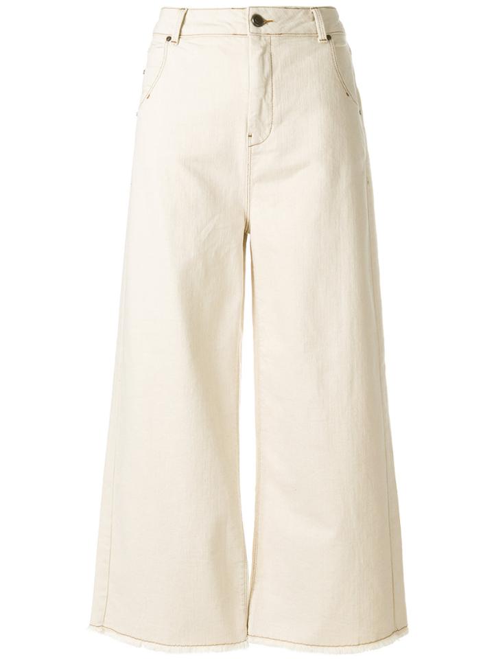 Cotélac Wide-legged Cropped Jeans - Nude & Neutrals