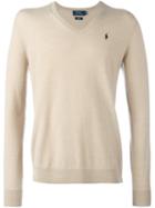 Polo Ralph Lauren V-neck Pullover, Men's, Size: Xl, Nude/neutrals, Polyester/wool