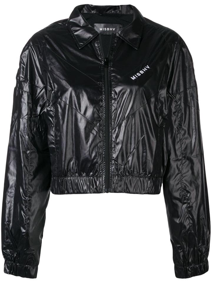 Misbhv Cropped Logo Bomber Jacket - Black