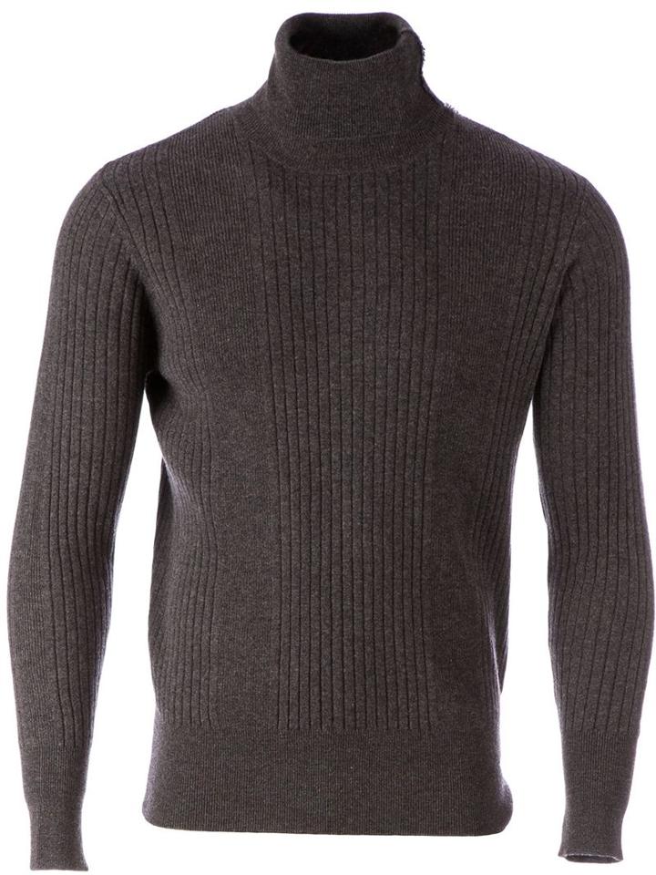 Side Slope Turtle Neck Sweater