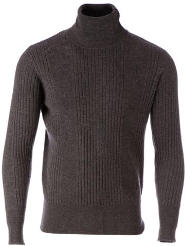 Side Slope Turtle Neck Sweater