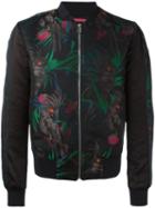 Paul Smith Jeans Parrot Jacquard Bomber Jacket, Men's, Size: Small, Black, Cotton/nylon