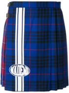 Mademe Checked Pleated Skirt - Blue