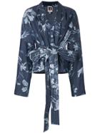 I'm Isola Marras Belted Floral Print Jacket - Blue